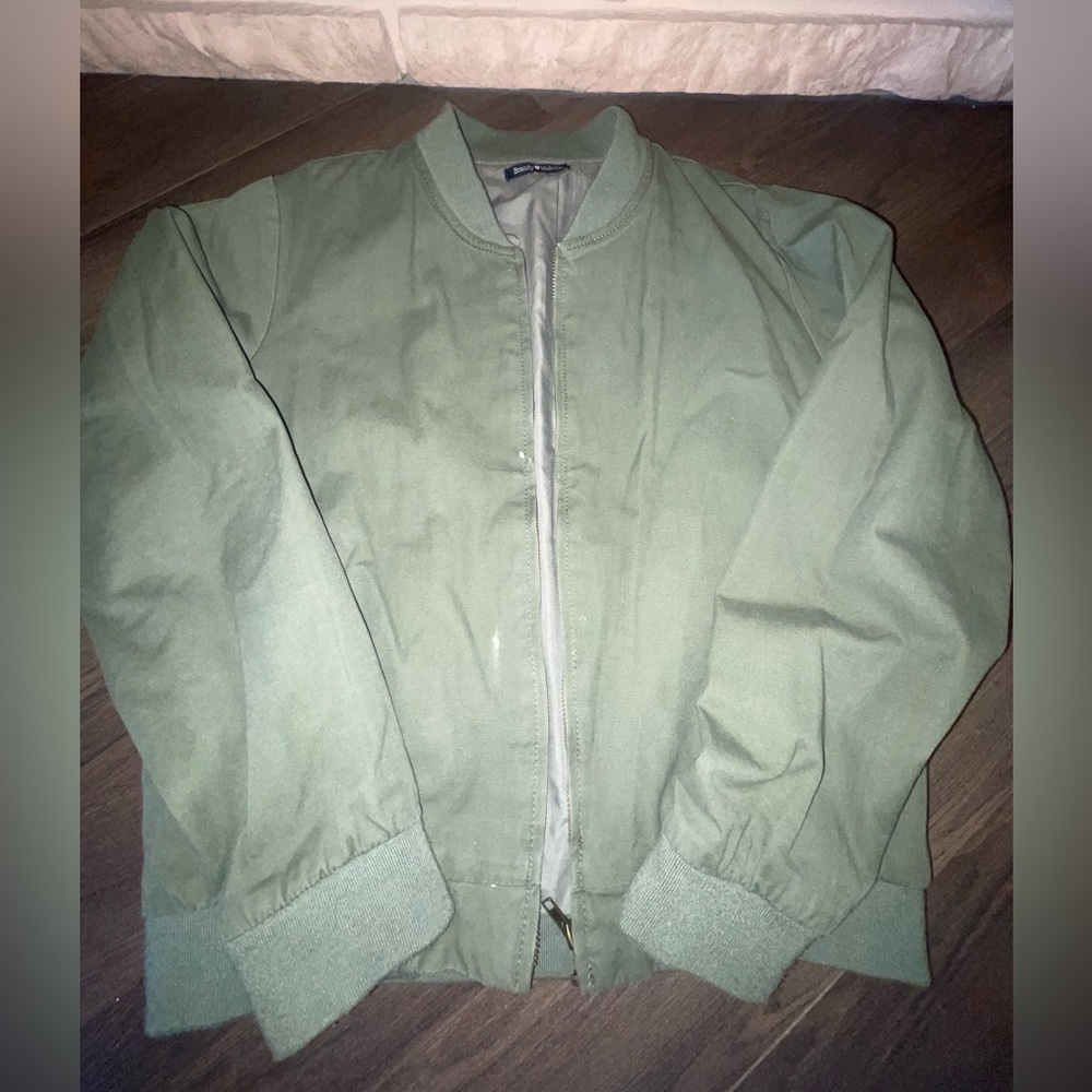 Brandy Melville green bomber Jacket